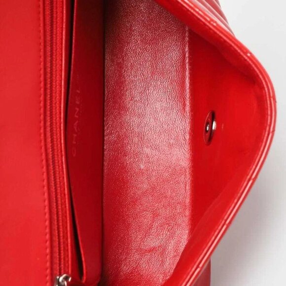 Chanel Red Chevron Quilted Patent Leather Classic Rectangular Mini Flap Bag - Picture 3 of 10